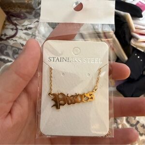 Gold Pisces Stainless Steel Necklace